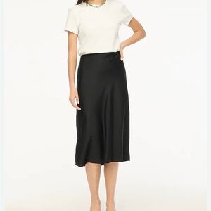 J. Crew Classic Black Midi Skirt